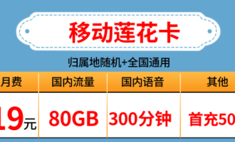 2023年最好的流量卡 移动19元套餐莲花卡详情介绍